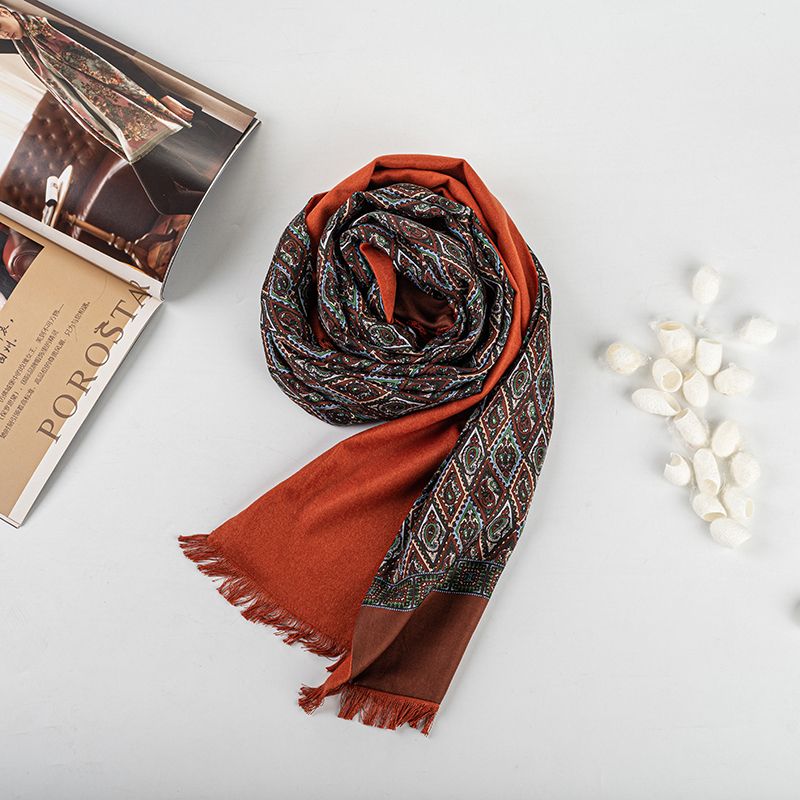 Foulard en soie brossée double couche
