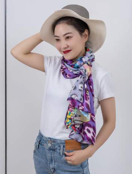 Foulard en soie oblong