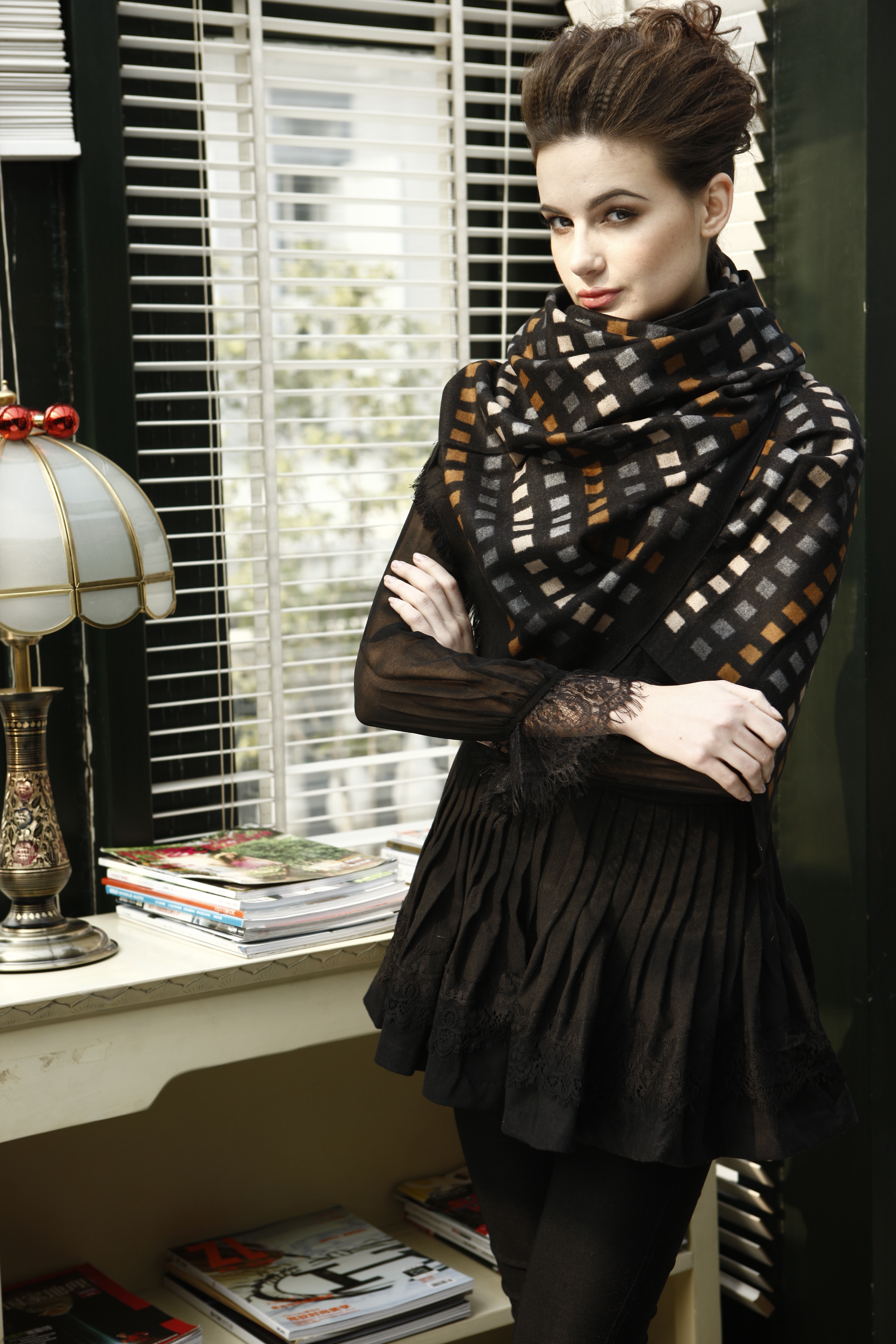 Écharpe en flanelle de soie jacquard