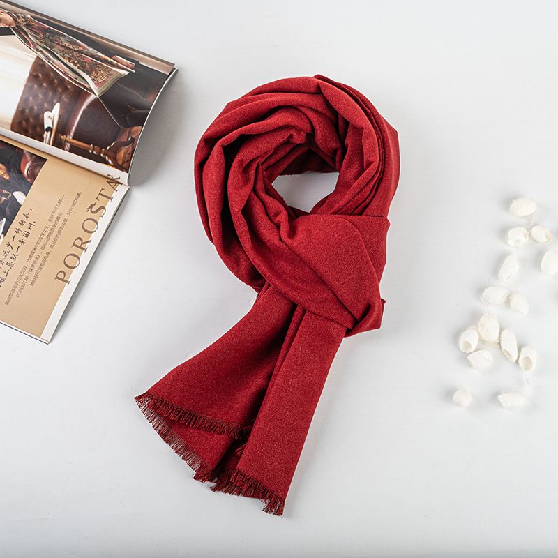Women's Solid silk flannel scarf