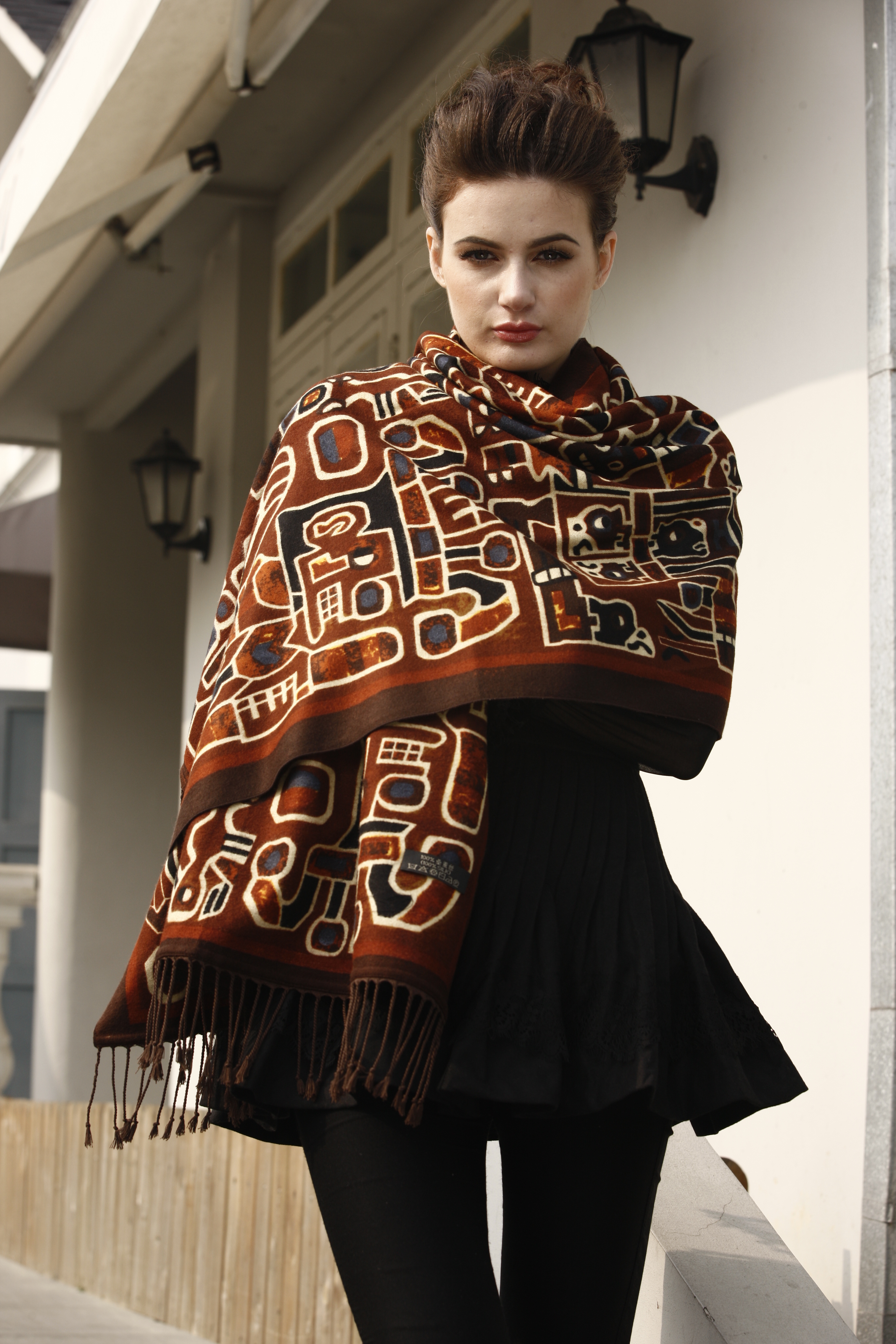 flanela de seda jacquard lenço