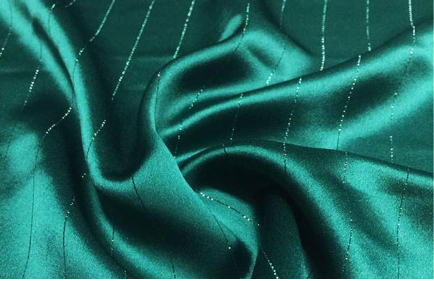 Blankish green dyed acetate satin fabrics