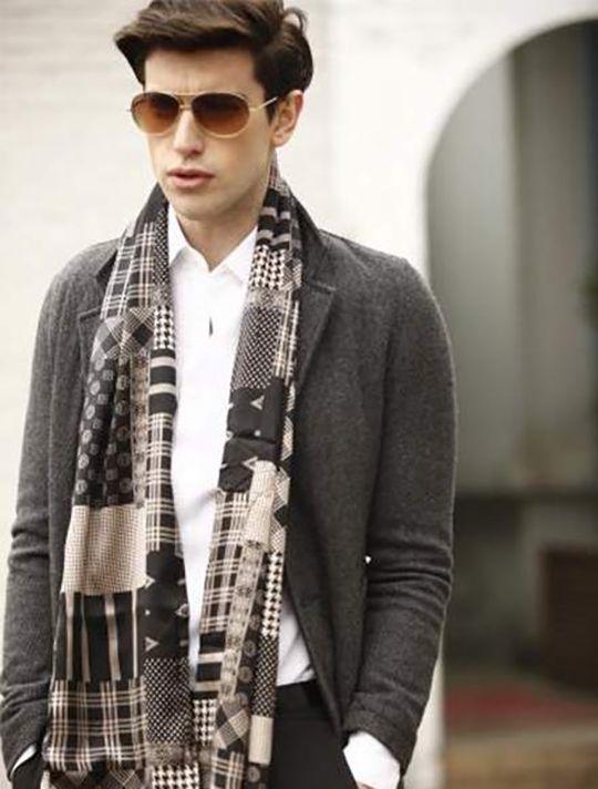 Double layer brushed silk scarf