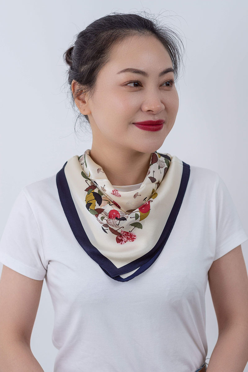 Triangle silk scarf