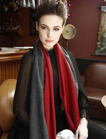 Women's Solid silk flannel scarf