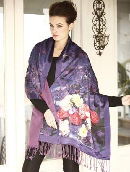 Bouble layer brushed silk scarf