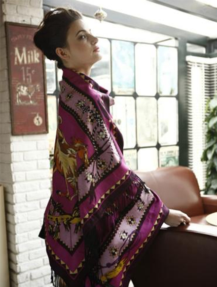 Printing silk shawl