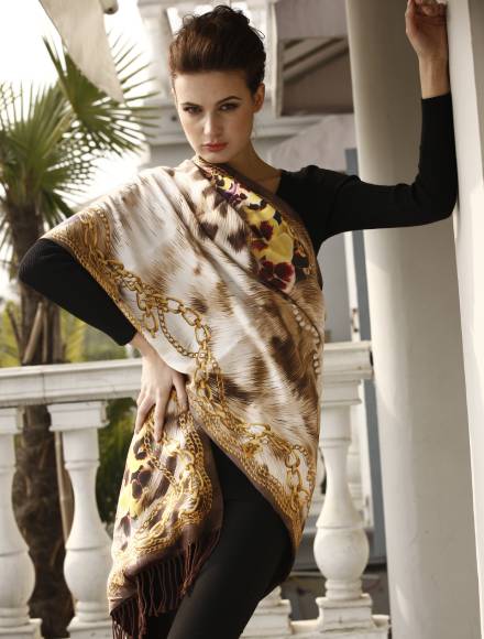 Printing silk brushed scarf