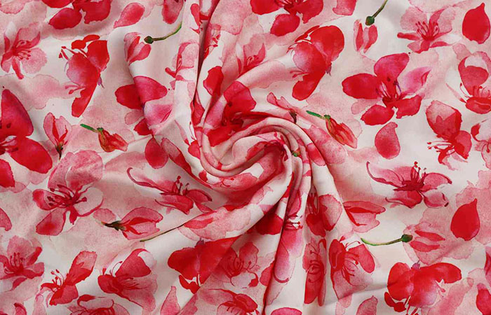 Printed acetate satin fabric