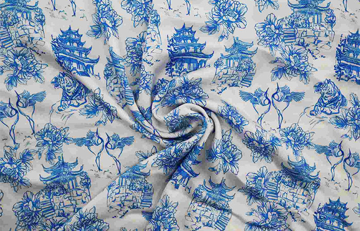 Printed acetate fabric