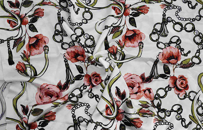 Printed acetate fabric