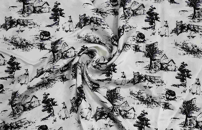 Printed acetate fabric