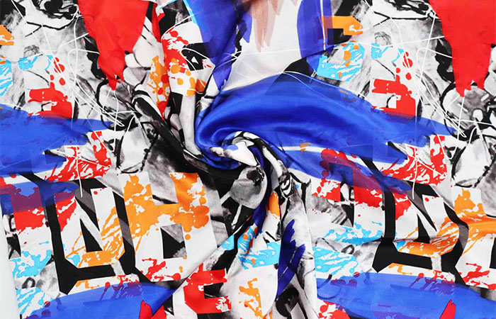 Printed acetate fabric