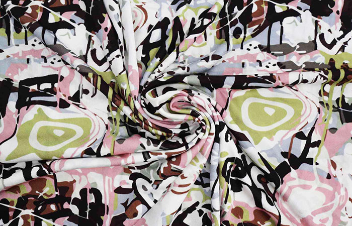 Printed satin fabric
