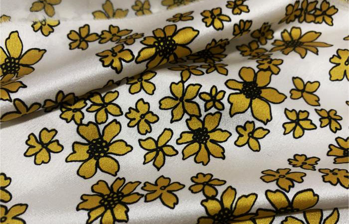 Printed acetate satin fabric