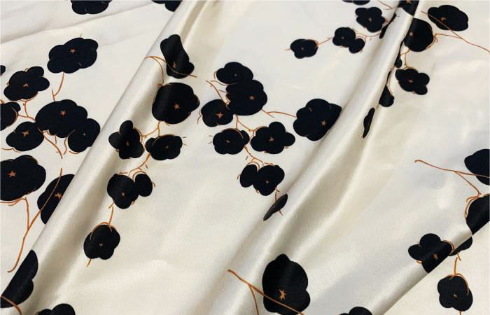 Printed acetate satin fabric