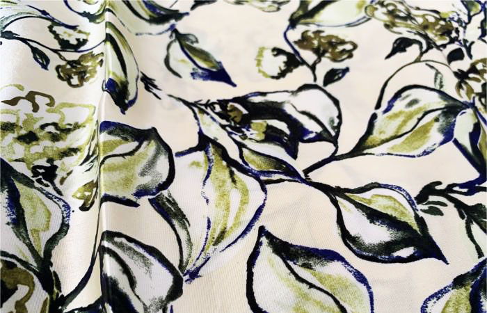 Printed acetate satin fabric