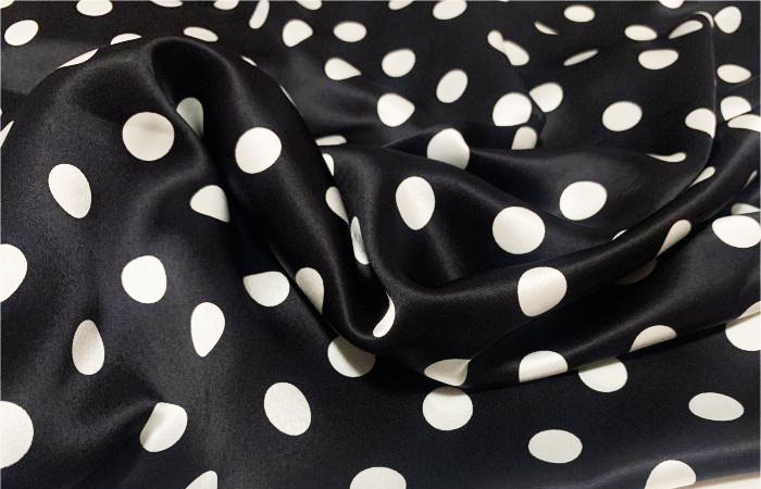 Printed acetate satin fabric