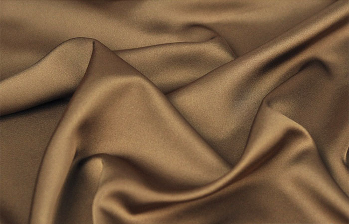 Coffee dyed acetate satin fabric