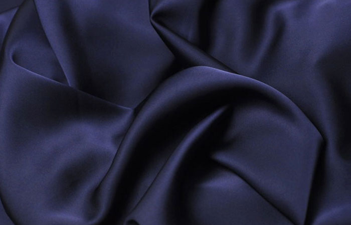 Dark blue acetate satin fabric
