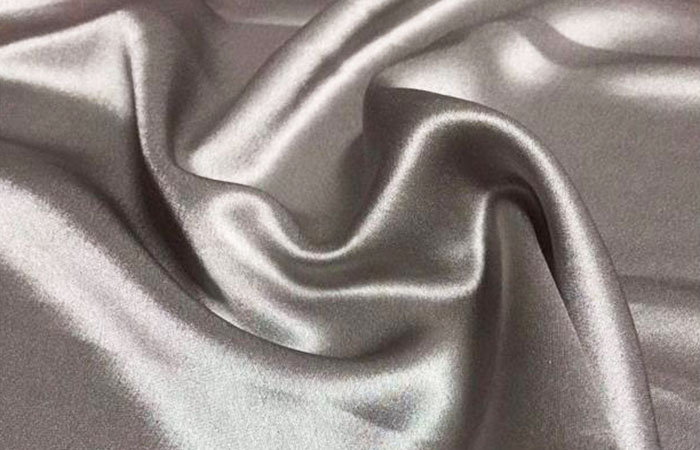 Grey dyed acetate satin fabric