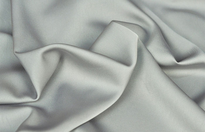 Light grey acetate satin fabric