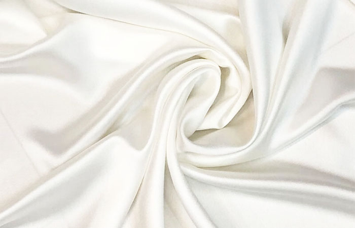 Whie dyed acetate satin fabric