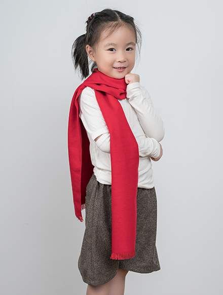 Solid color children's silk flannel scarf