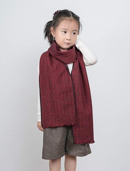 Striped children's silk scarf